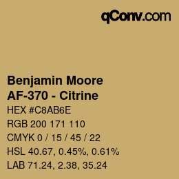 Farbcode: Benjamin Moore - AF-370 - Citrine | qconv.com