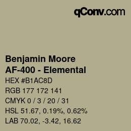 カラーコード: Benjamin Moore - AF-400 - Elemental | qconv.com