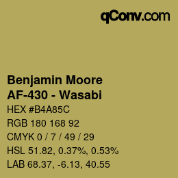 Farbcode: Benjamin Moore - AF-430 - Wasabi | qconv.com