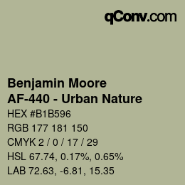 Color code: Benjamin Moore - AF-440 - Urban Nature | qconv.com