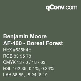 Code couleur: Benjamin Moore - AF-480 - Boreal Forest | qconv.com