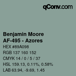 カラーコード: Benjamin Moore - AF-495 - Azores | qconv.com