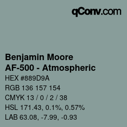 カラーコード: Benjamin Moore - AF-500 - Atmospheric | qconv.com