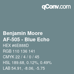 Color code: Benjamin Moore - AF-505 - Blue Echo | qconv.com