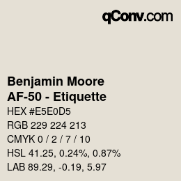 Farbcode: Benjamin Moore - AF-50 - Etiquette | qconv.com