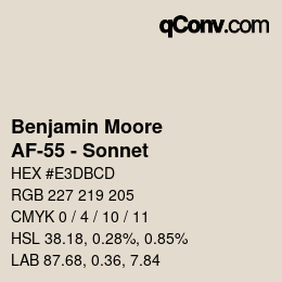 Code couleur: Benjamin Moore - AF-55 - Sonnet | qconv.com