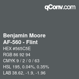 Código de color: Benjamin Moore - AF-560 - Flint | qconv.com