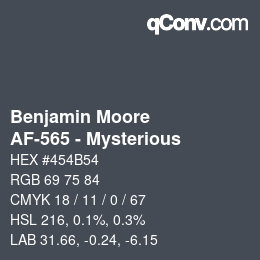 カラーコード: Benjamin Moore - AF-565 - Mysterious | qconv.com