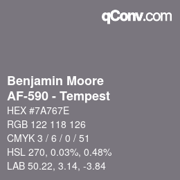 Farbcode: Benjamin Moore - AF-590 - Tempest | qconv.com