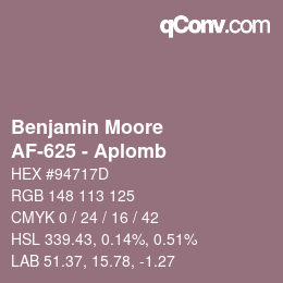 Code couleur: Benjamin Moore - AF-625 - Aplomb | qconv.com