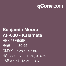 Color code: Benjamin Moore - AF-630 - Kalamata | qconv.com