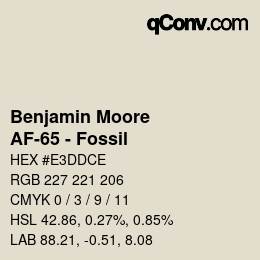颜色代码: Benjamin Moore - AF-65 - Fossil | qconv.com