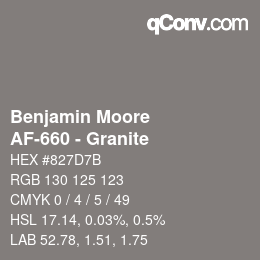 Color code: Benjamin Moore - AF-660 - Granite | qconv.com