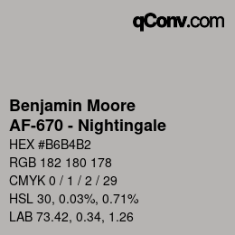 Code couleur: Benjamin Moore - AF-670 - Nightingale | qconv.com
