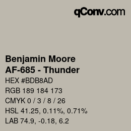 Código de color: Benjamin Moore - AF-685 - Thunder | qconv.com