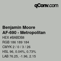 Color code: Benjamin Moore - AF-690 - Metropolitan | qconv.com