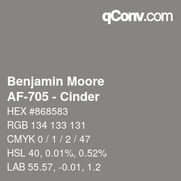 Código de color: Benjamin Moore - AF-705 - Cinder | qconv.com
