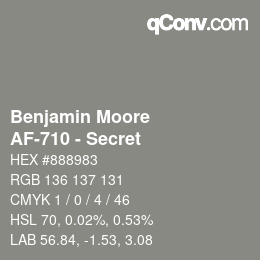 Code couleur: Benjamin Moore - AF-710 - Secret | qconv.com