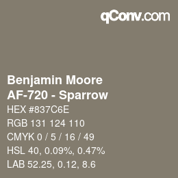 Código de color: Benjamin Moore - AF-720 - Sparrow | qconv.com
