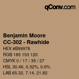 カラーコード: Benjamin Moore - CC-302 - Rawhide | qconv.com