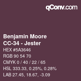 Code couleur: Benjamin Moore - CC-34 - Jester | qconv.com