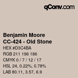 Color code: Benjamin Moore - CC-424 - Old Stone | qconv.com