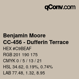 カラーコード: Benjamin Moore - CC-456 - Dufferin Terrace | qconv.com