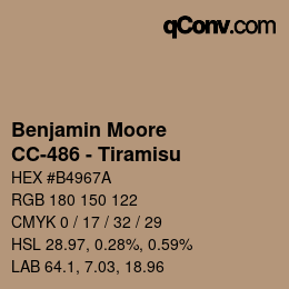 カラーコード: Benjamin Moore - CC-486 - Tiramisu | qconv.com