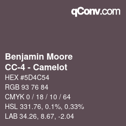 Código de color: Benjamin Moore - CC-4 - Camelot | qconv.com