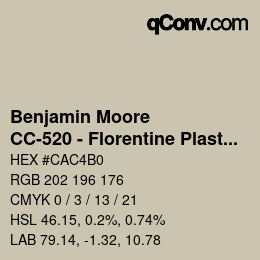 Color code: Benjamin Moore - CC-520 - Florentine Plaster | qconv.com