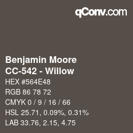 Code couleur: Benjamin Moore - CC-542 - Willow | qconv.com