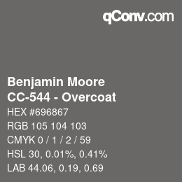 Código de color: Benjamin Moore - CC-544 - Overcoat | qconv.com