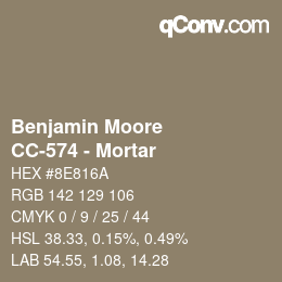 Código de color: Benjamin Moore - CC-574 - Mortar | qconv.com