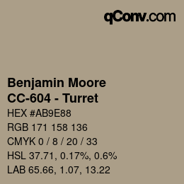 Code couleur: Benjamin Moore - CC-604 - Turret | qconv.com
