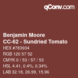 Código de color: Benjamin Moore - CC-62 - Sundried Tomato | qconv.com
