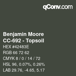 Code couleur: Benjamin Moore - CC-692 - Topsoil | qconv.com