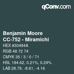 颜色代码: Benjamin Moore - CC-752 - Miramichi | qconv.com