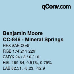 Color code: Benjamin Moore - CC-848 - Mineral Springs | qconv.com