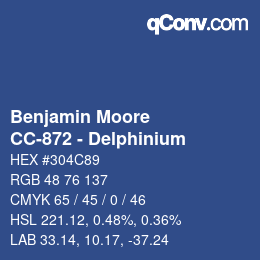颜色代码: Benjamin Moore - CC-872 - Delphinium | qconv.com