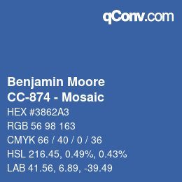 Código de color: Benjamin Moore - CC-874 - Mosaic | qconv.com