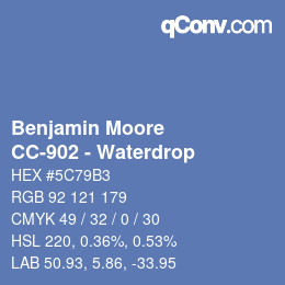 Color code: Benjamin Moore - CC-902 - Waterdrop | qconv.com