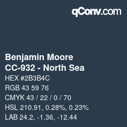 Code couleur: Benjamin Moore - CC-932 - North Sea | qconv.com