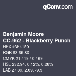 Código de color: Benjamin Moore - CC-962 - Blackberry Punch | qconv.com