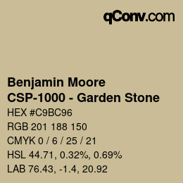 Color code: Benjamin Moore - CSP-1000 - Garden Stone | qconv.com