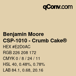 カラーコード: Benjamin Moore - CSP-1010 - Crumb Cake® | qconv.com