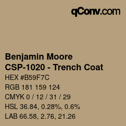 Color code: Benjamin Moore - CSP-1020 - Trench Coat | qconv.com