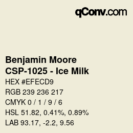 Farbcode: Benjamin Moore - CSP-1025 - Ice Milk | qconv.com