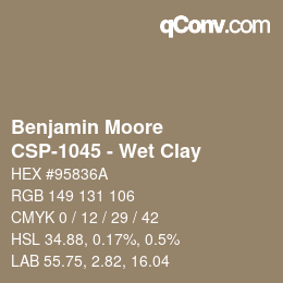 Código de color: Benjamin Moore - CSP-1045 - Wet Clay | qconv.com
