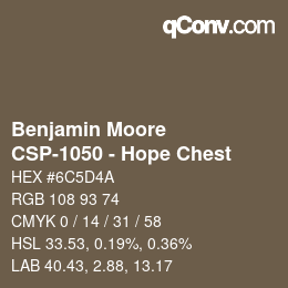 Color code: Benjamin Moore - CSP-1050 - Hope Chest | qconv.com