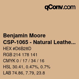Color code: Benjamin Moore - CSP-1065 - Natural Leather | qconv.com